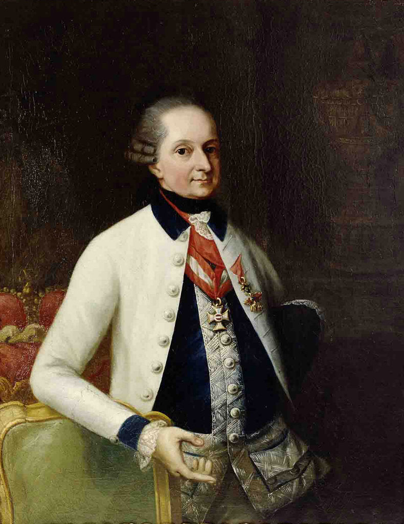 Detail of Nikolaus I, Prince Esterházy in the uniform of his Hungarian Infantry Regiment No. 33 by Martin Knoller