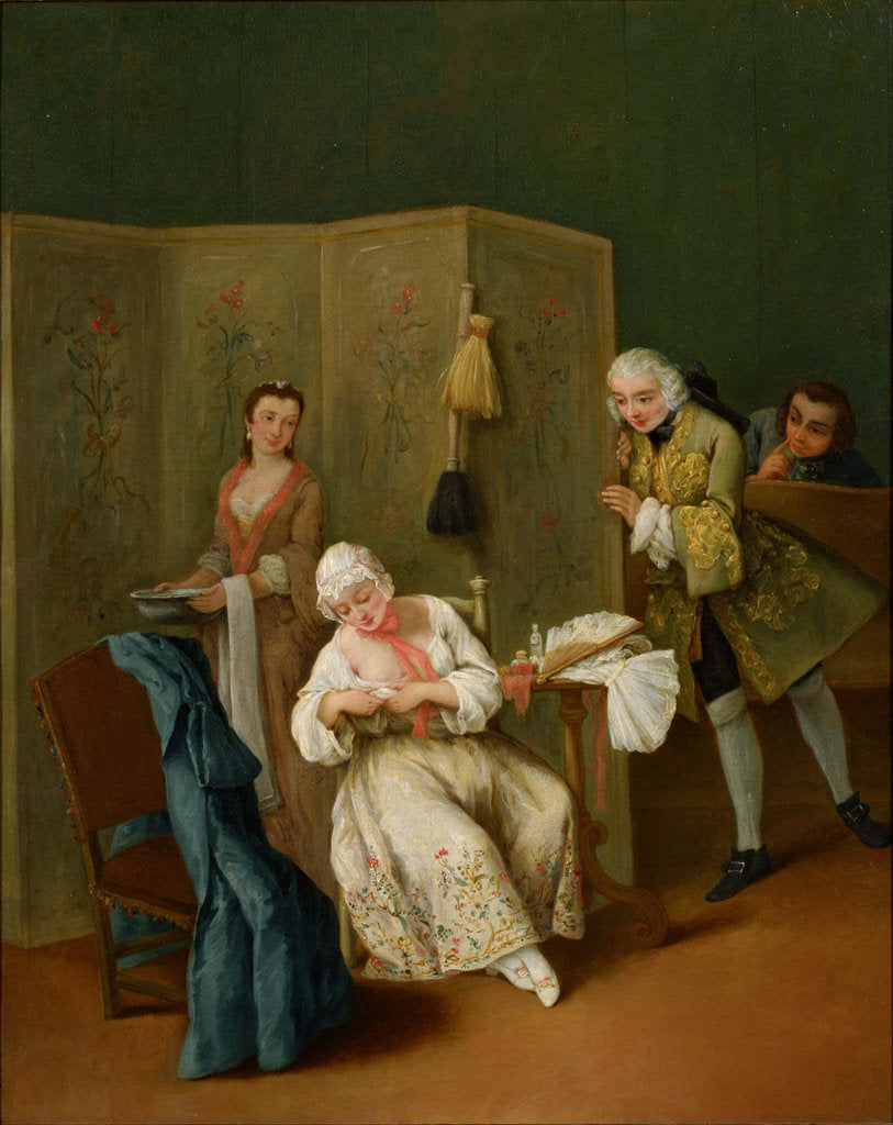 Detail of The Indiscreet Gentleman by Pietro Longhi