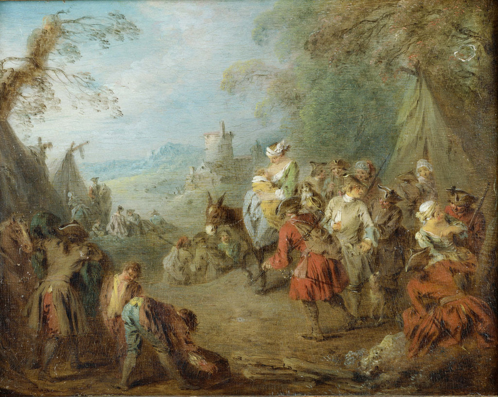 Detail of Encampment (Soldiers Halt) by Jean-Baptiste Pater