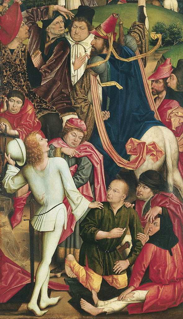 Detail of Knights and Soldiers playing Dice for Christs Robe by Derick Baegert