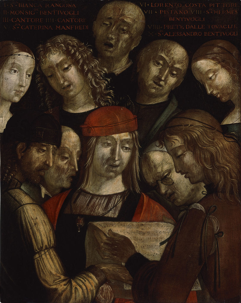 Detail of The Bentivoglio Family by Lorenzo Costa