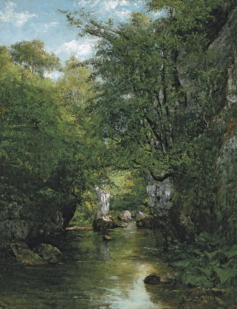 Detail of The Stream by Gustave Courbet