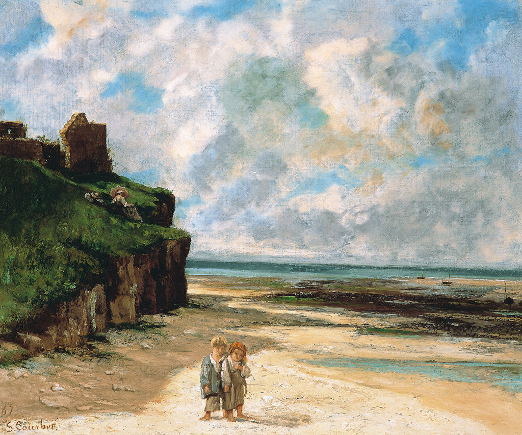 Detail of The Beach at Saint-Aubin-sur-Mer by Gustave Courbet