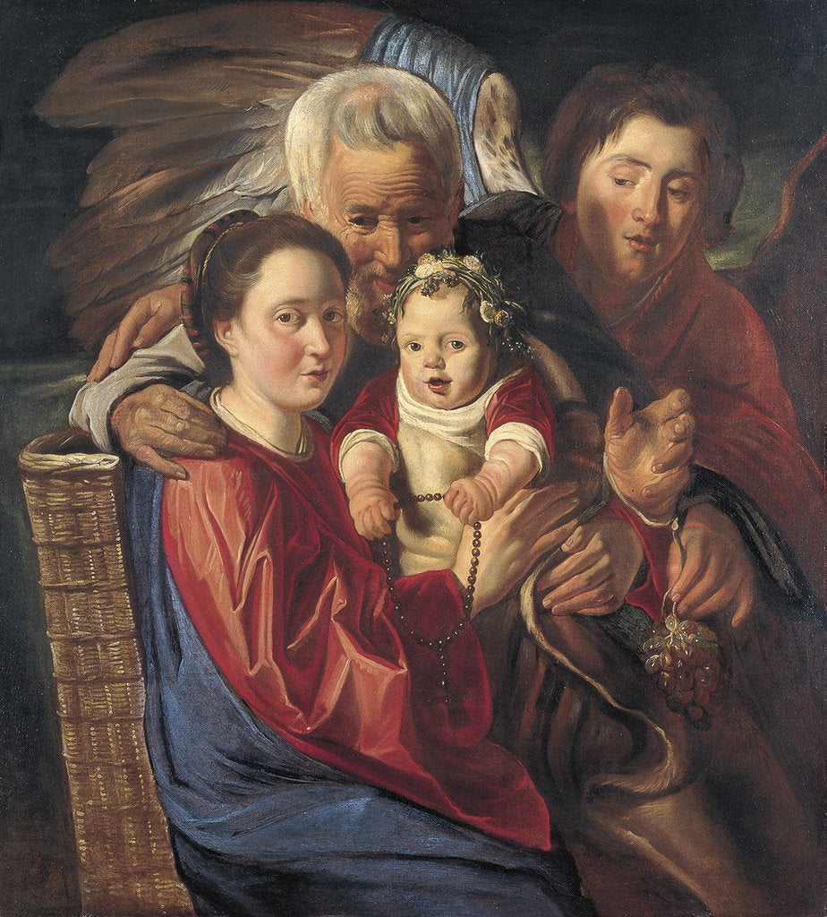 Detail of The Holy Family with an Angel by Jacob Jordaens