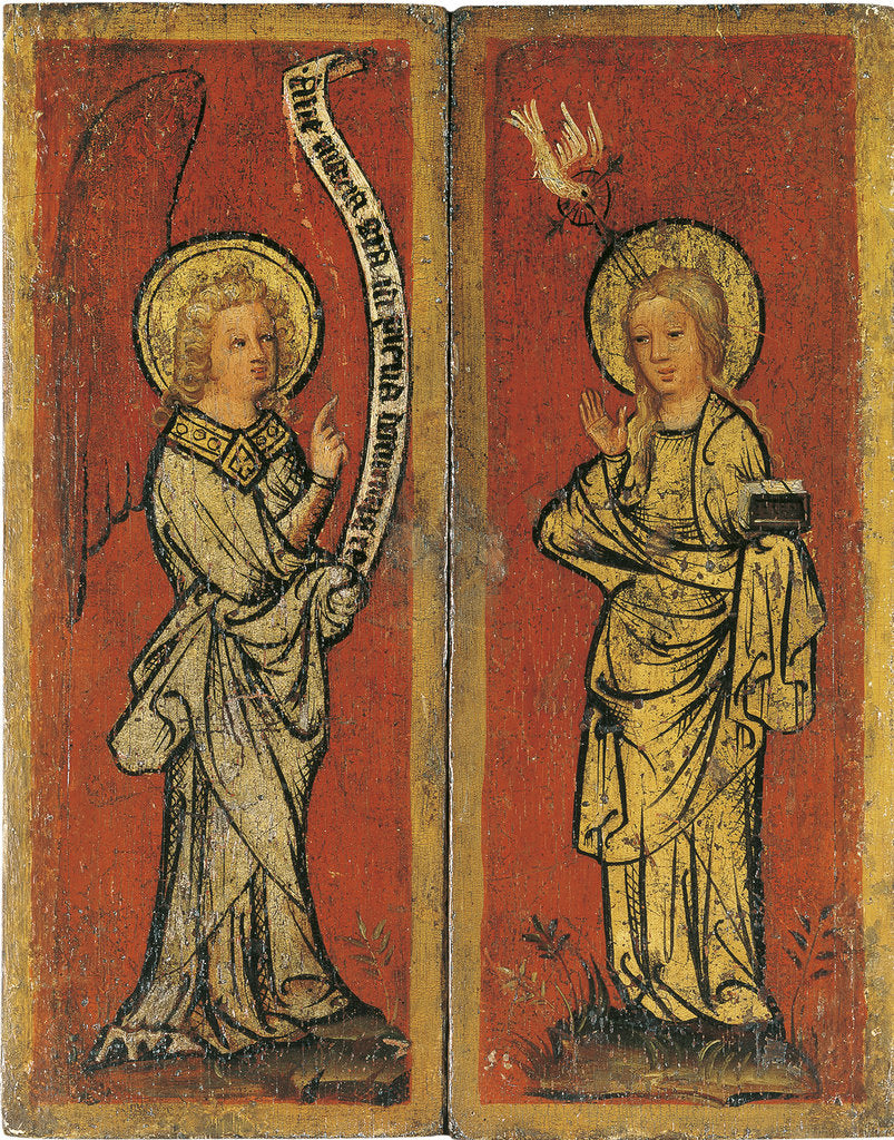 Detail of The Annunciation. Triptych of The Holy Face by Master Bertram