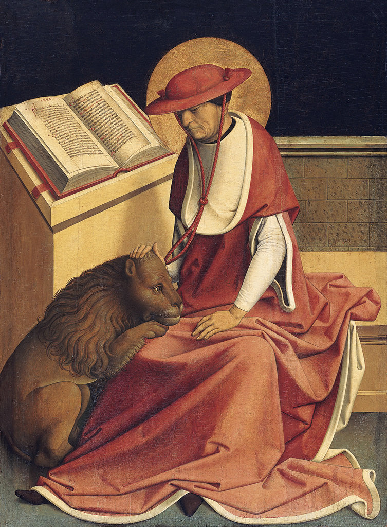 Detail of Saint Jerome as a Cardinal by Master of Grossgmain