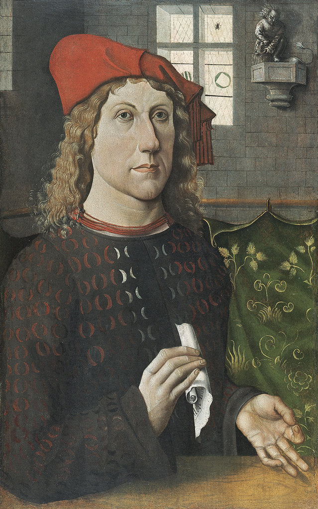Detail of Portrait of a Young Man by Master of the Lüneburg Last Judgement
