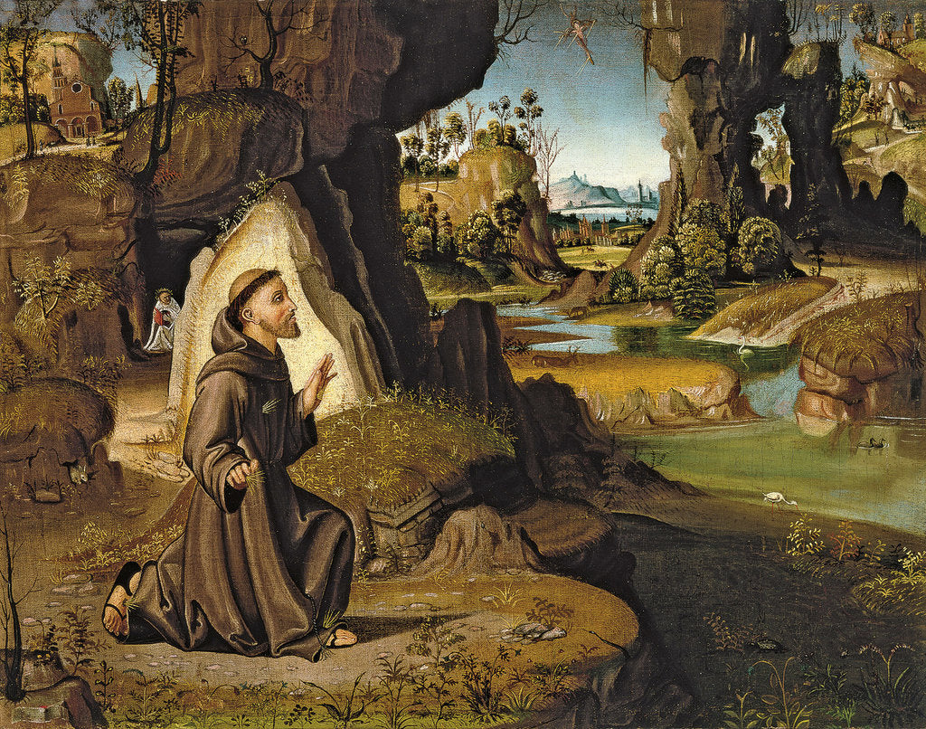 Detail of Saint Francis receiving the Stigmata by Antonio Pirri