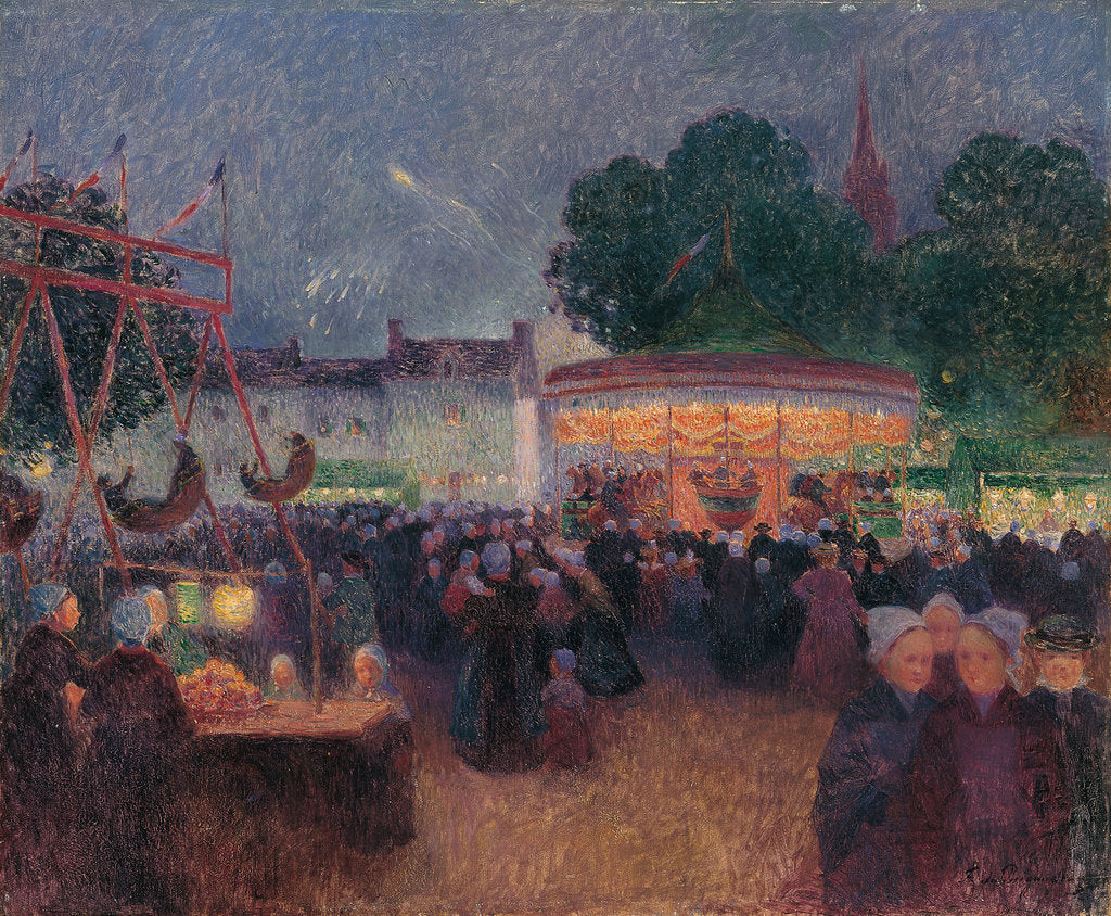 Detail of Night Fair at Saint-Pol-de-Léon by Ferdinand Loyen du Puigaudeau
