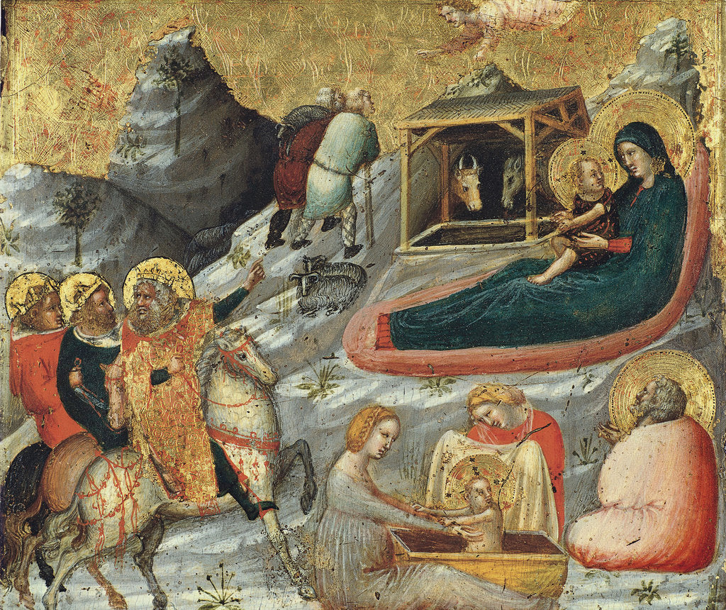 Detail of The Nativity and other Episodes from the Childhood of Christ by Pietro da Rimini