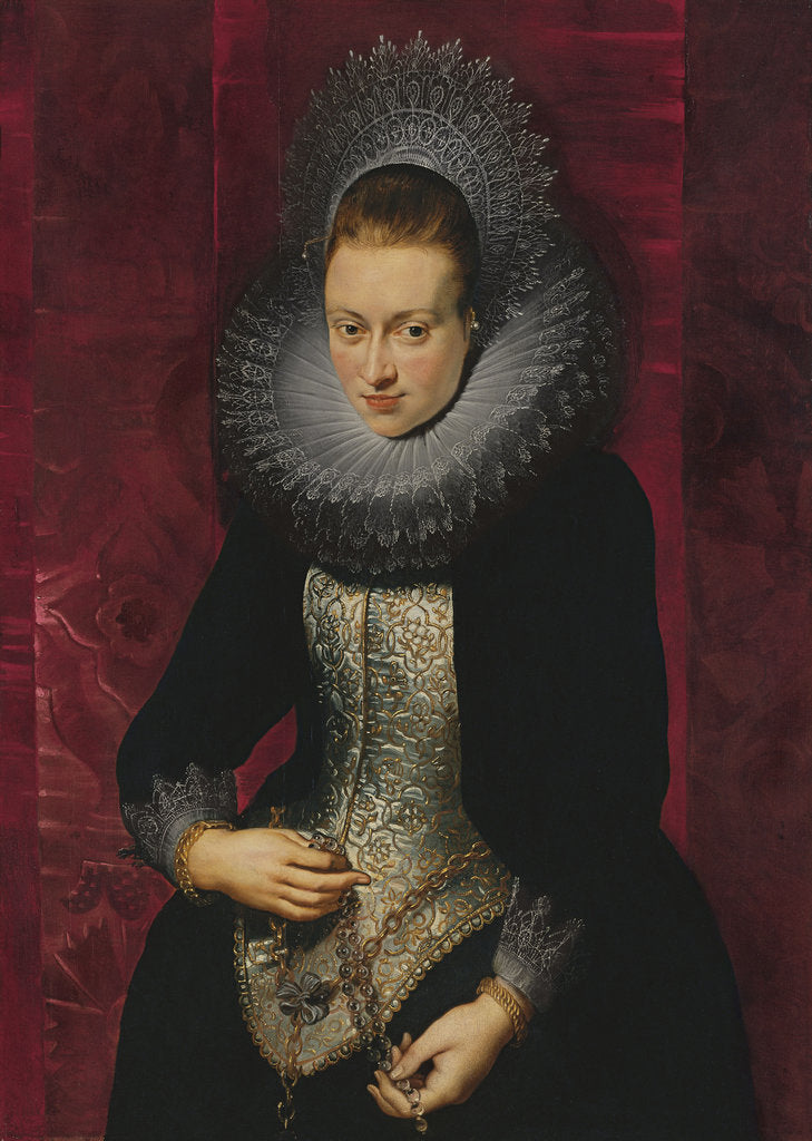 Detail of Portrait of a young Woman with a Rosary by Pieter Paul Rubens