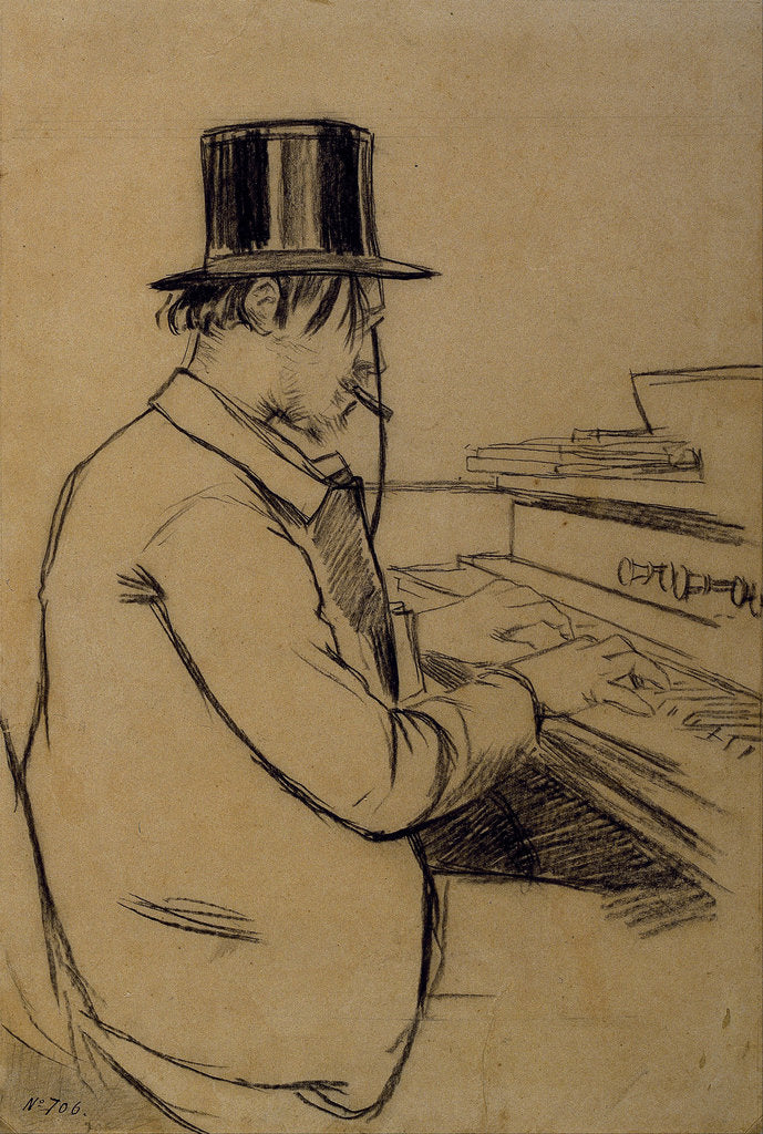 Detail of Portrait of Erik Satie, Playing the Harmonium by Santiago Rusiñol