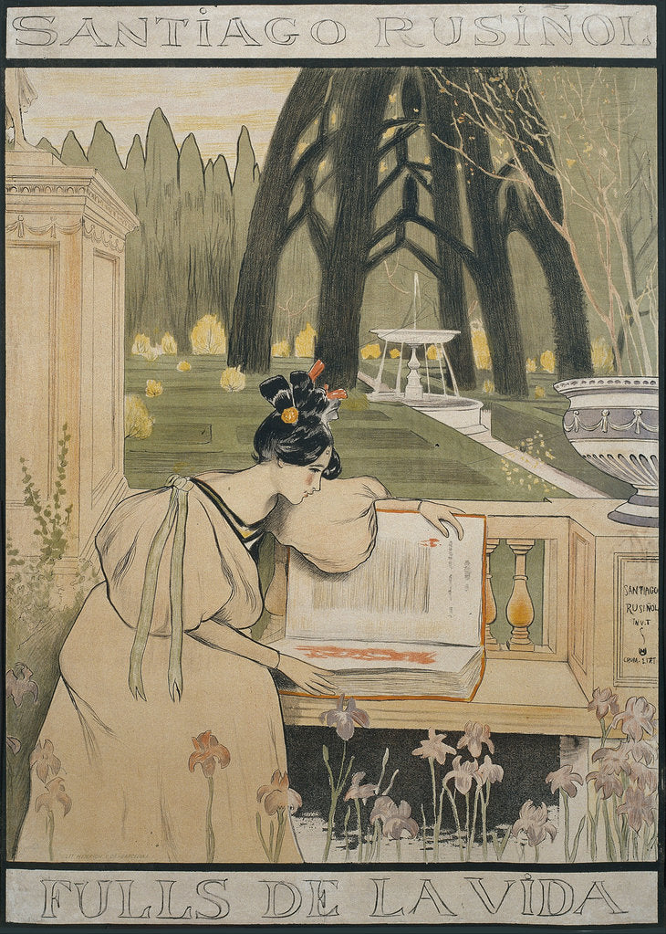 Detail of Fulls de la vida (Poster) by Santiago Rusiñol