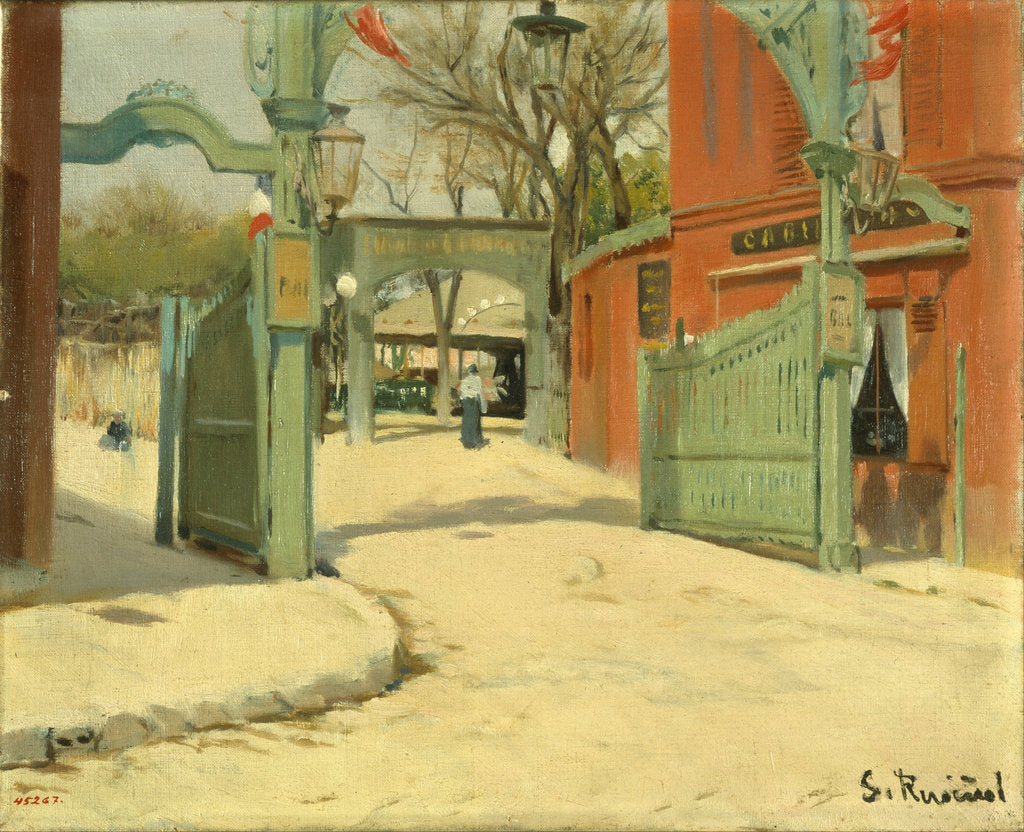 Detail of Entrance to the Park of the Moulin de la Galette by Santiago Rusiñol