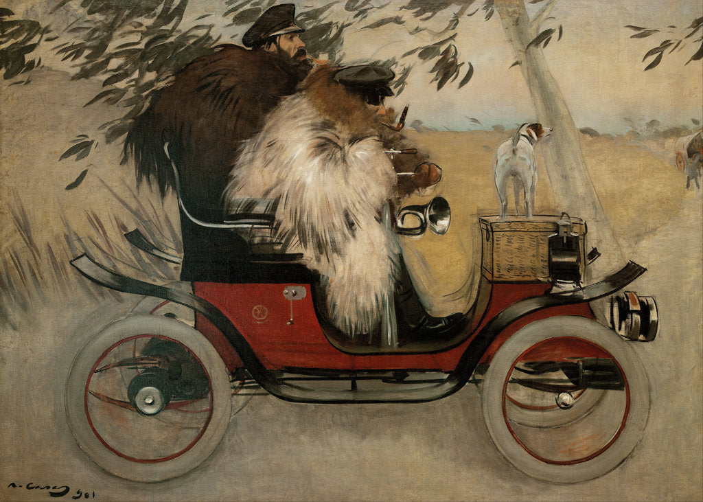 Detail of Ramon Casas and Pere Romeu in an Automobile by Ramon Casas
