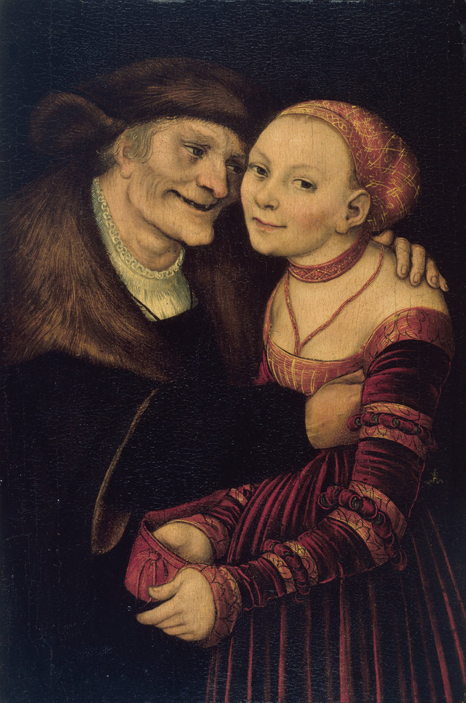 Detail of The Unequal Couple by Lucas Cranach the Elder