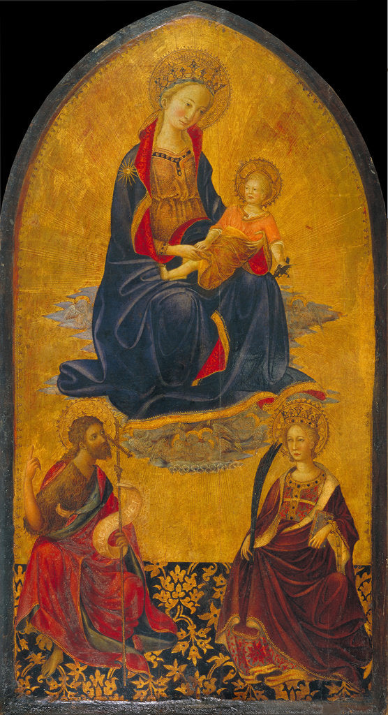 Detail of The Adoration of the Virgin and Child by Saint John the Baptist and Saint Catherine by Gherardo Starnina