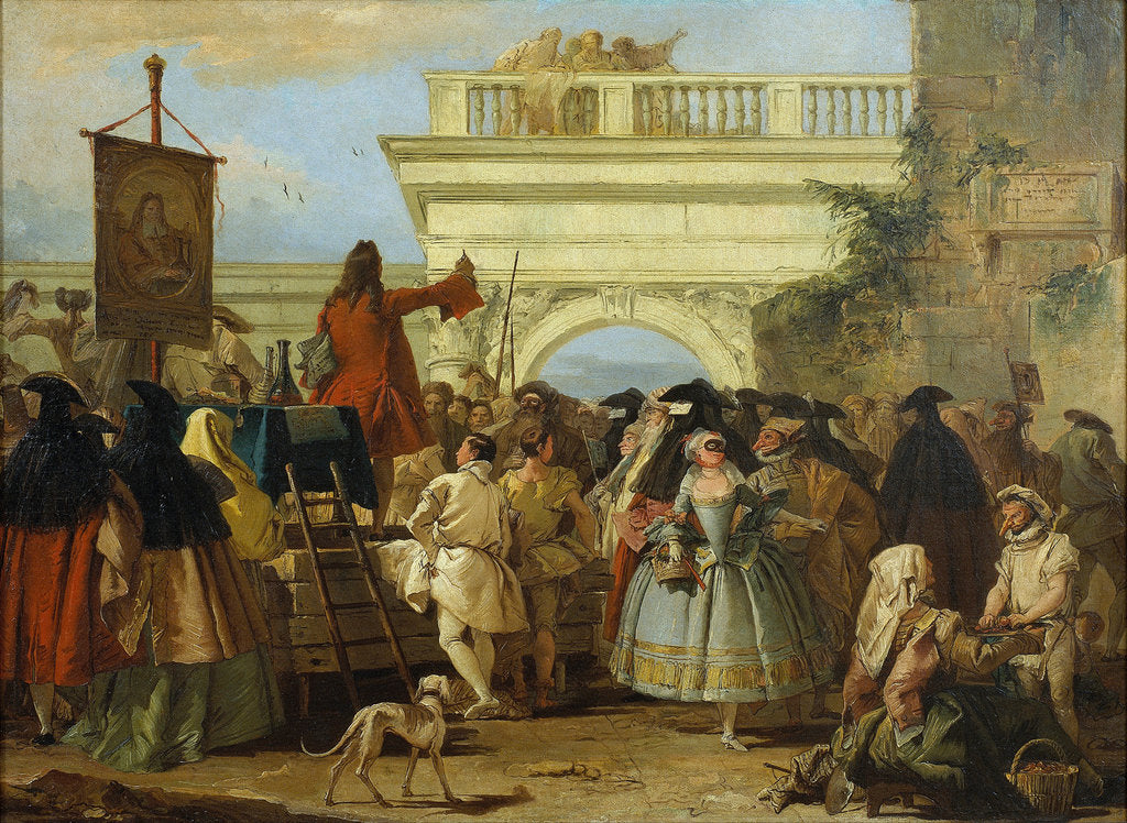 Detail of The Charlatan by Giandomenico Tiepolo