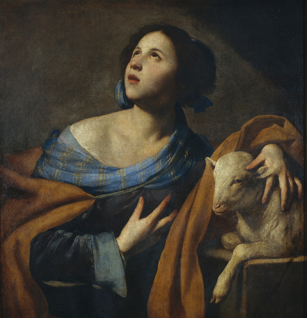 Detail of Saint Agnes by Massimo Stanzione