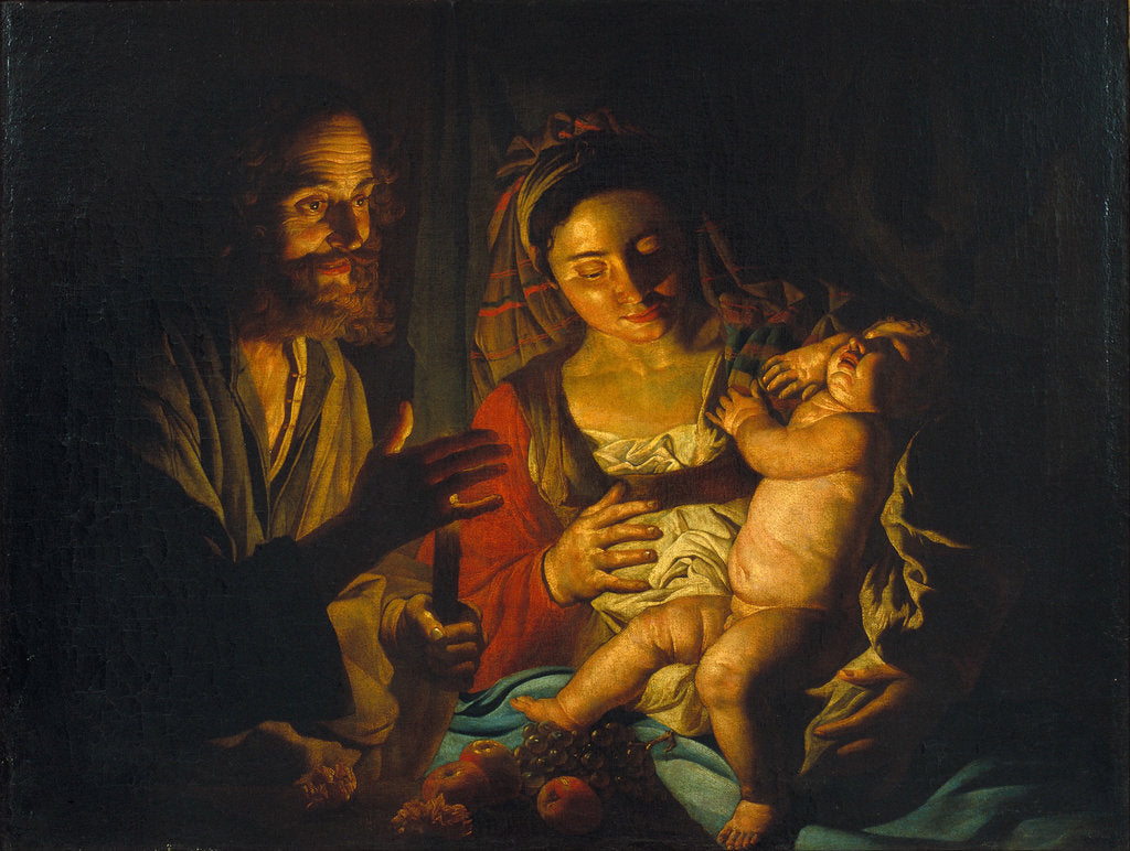 Detail of The Holy Family by Matthias Stomer
