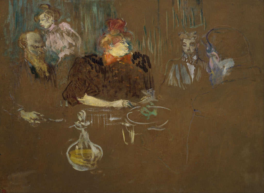 Detail of At the Table of Monsieur and Madame Natanson by Henri de Toulouse-Lautrec