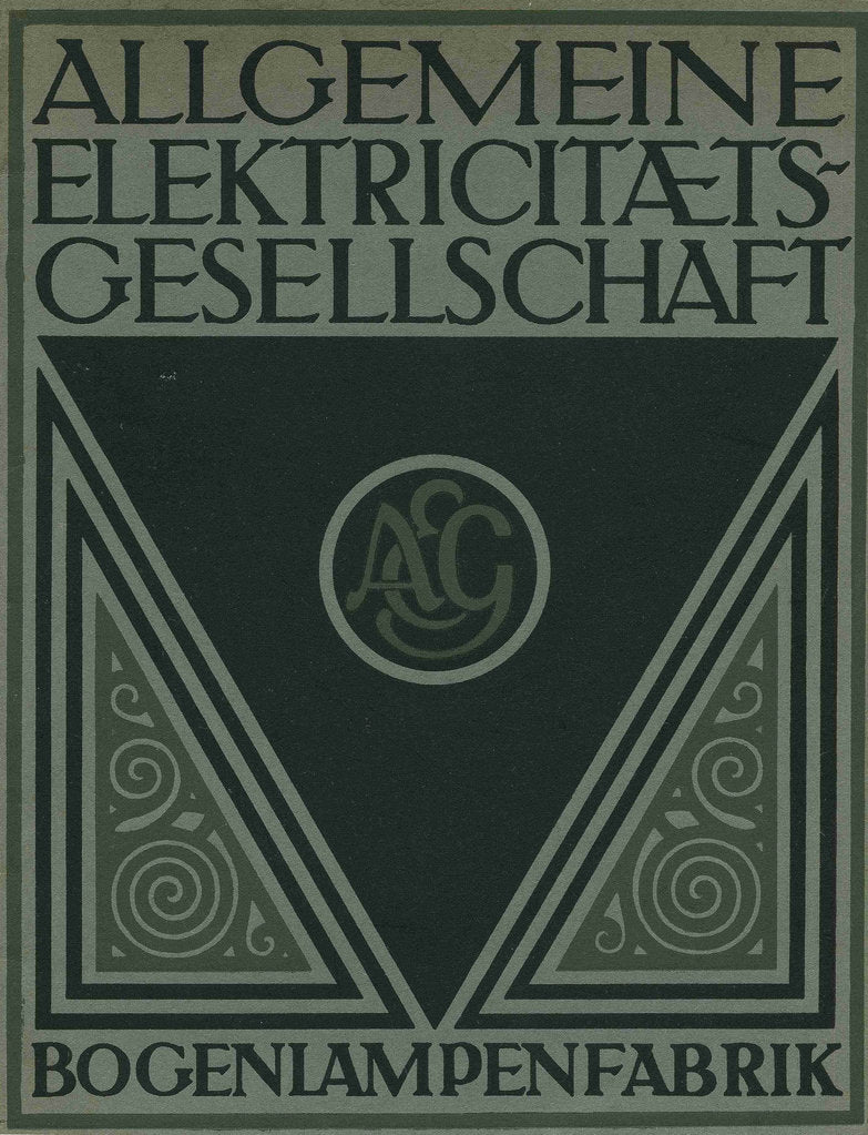 Detail of Title page of an AEG product brochure by Peter Behrens