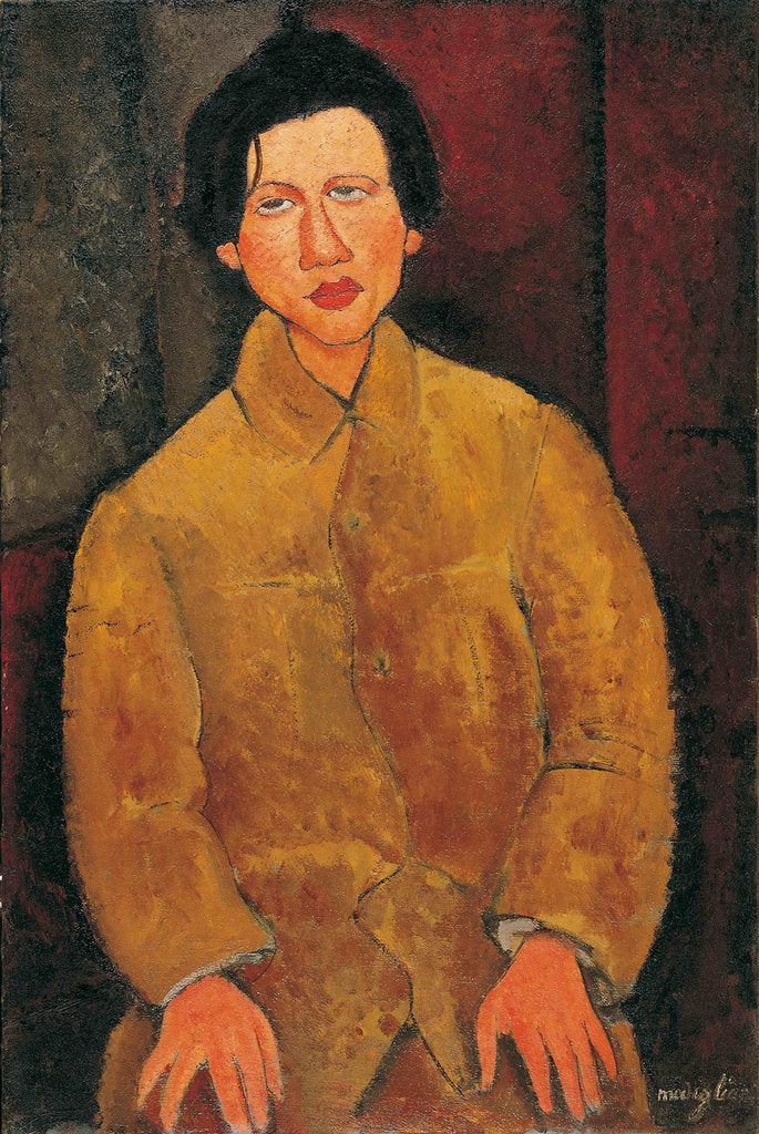 Detail of Portrait of Chaïm Soutine by Amedeo Modigliani