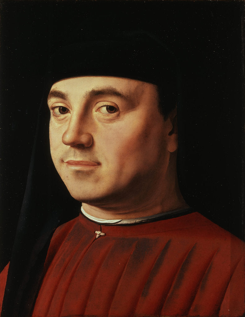 Detail of Portrait of a man by Antonello da Messina
