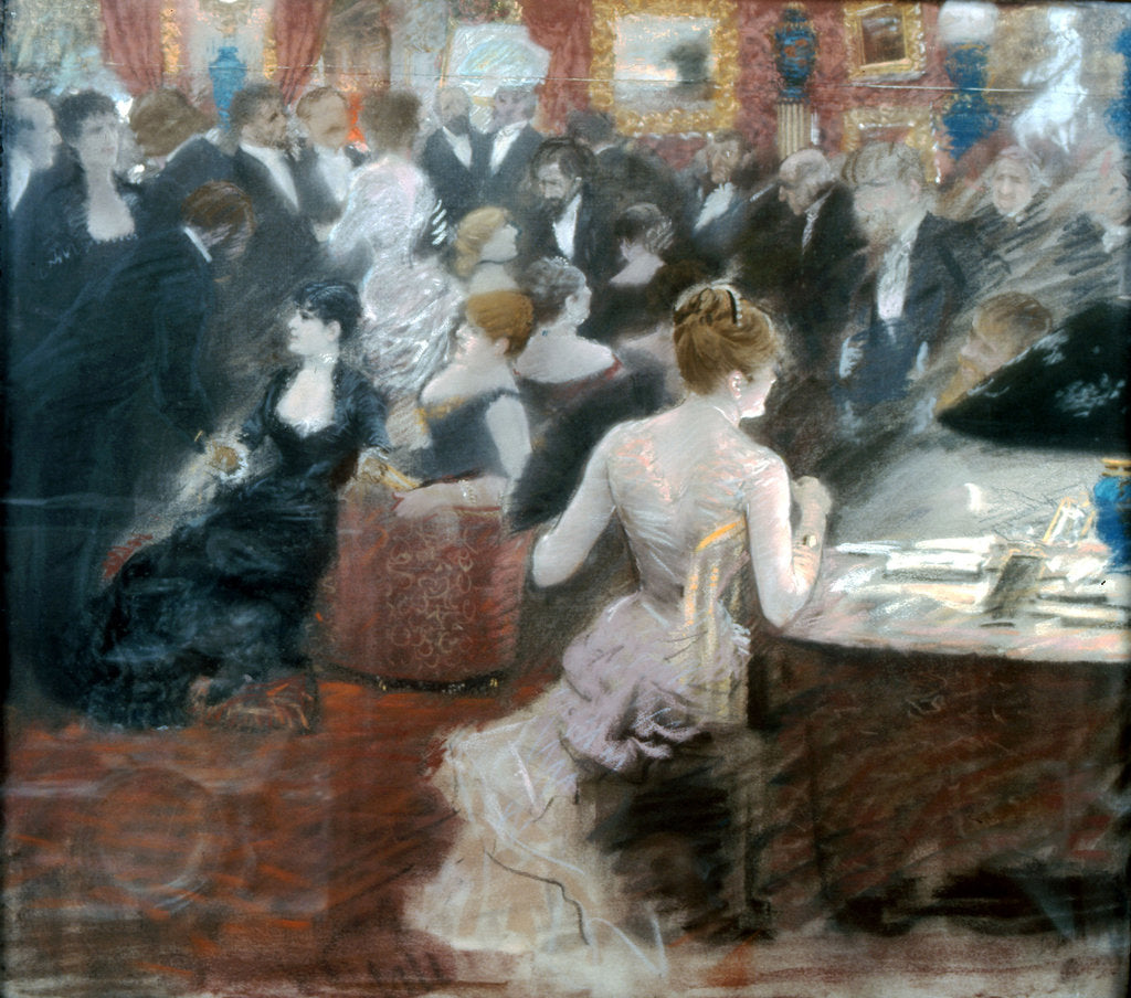 Detail of The Salon of Princess Mathilde by Giuseppe De Nittis