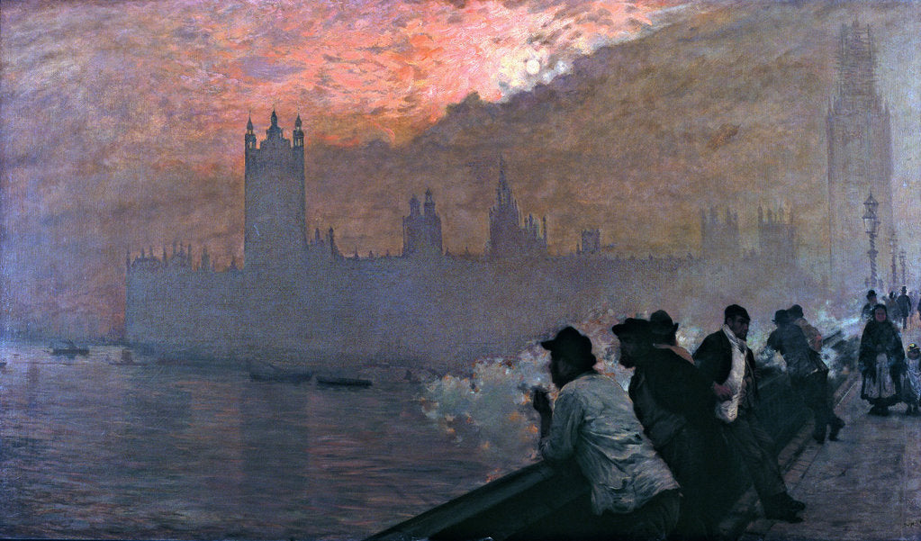 Detail of Westminster by Giuseppe De Nittis