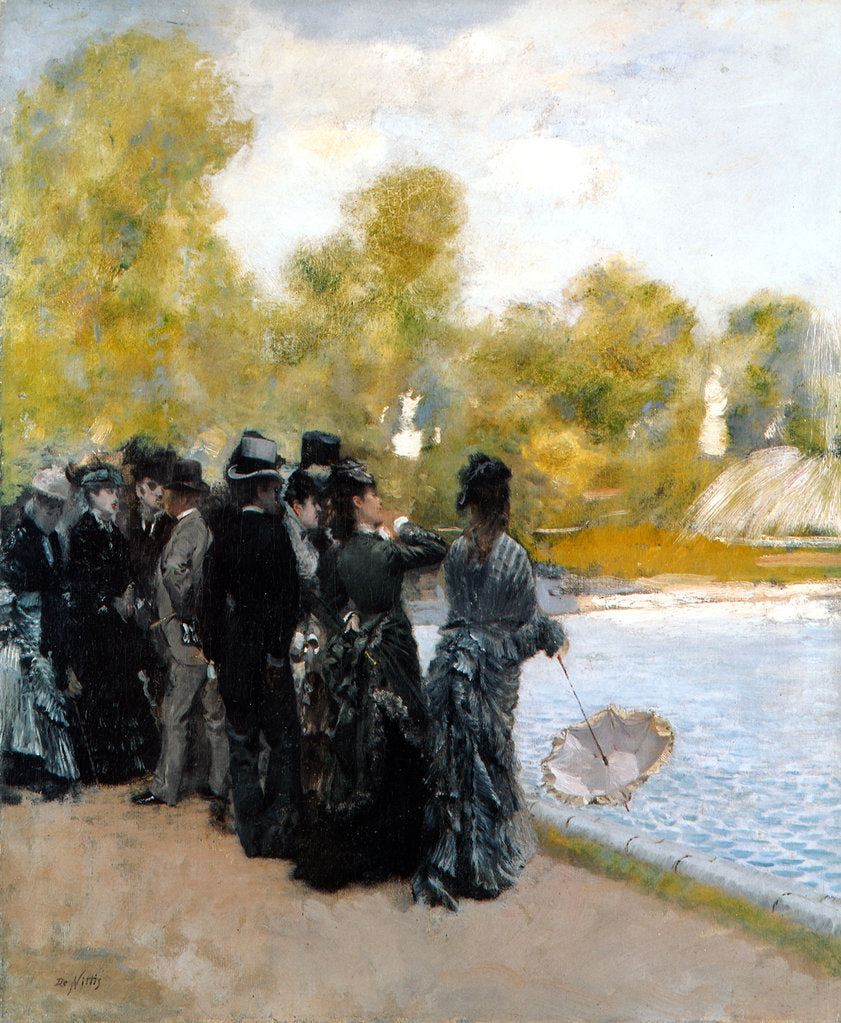 Detail of The Pool in the Jardin du Luxembourg by Giuseppe De Nittis