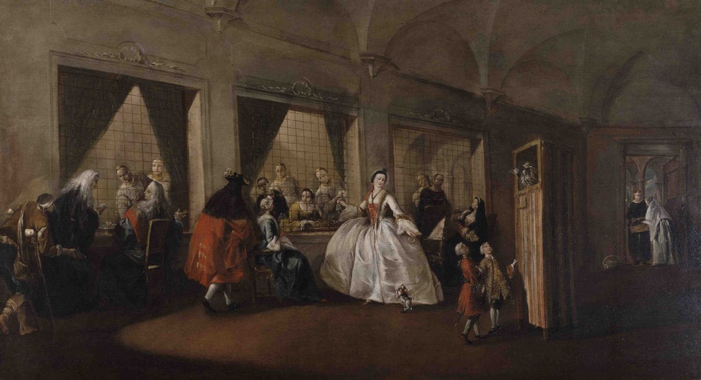 Detail of The Parlor of the Nuns at San Zaccaria by Francesco Guardi