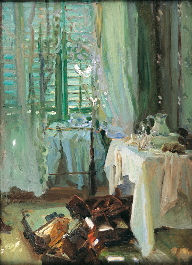 Detail of The hotel room by John Singer Sargent