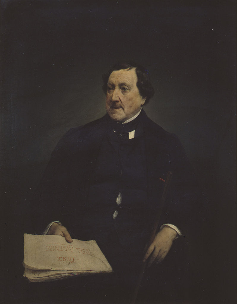 Detail of Portrait of the composer Gioachino Antonio Rossini by Francesco Hayez
