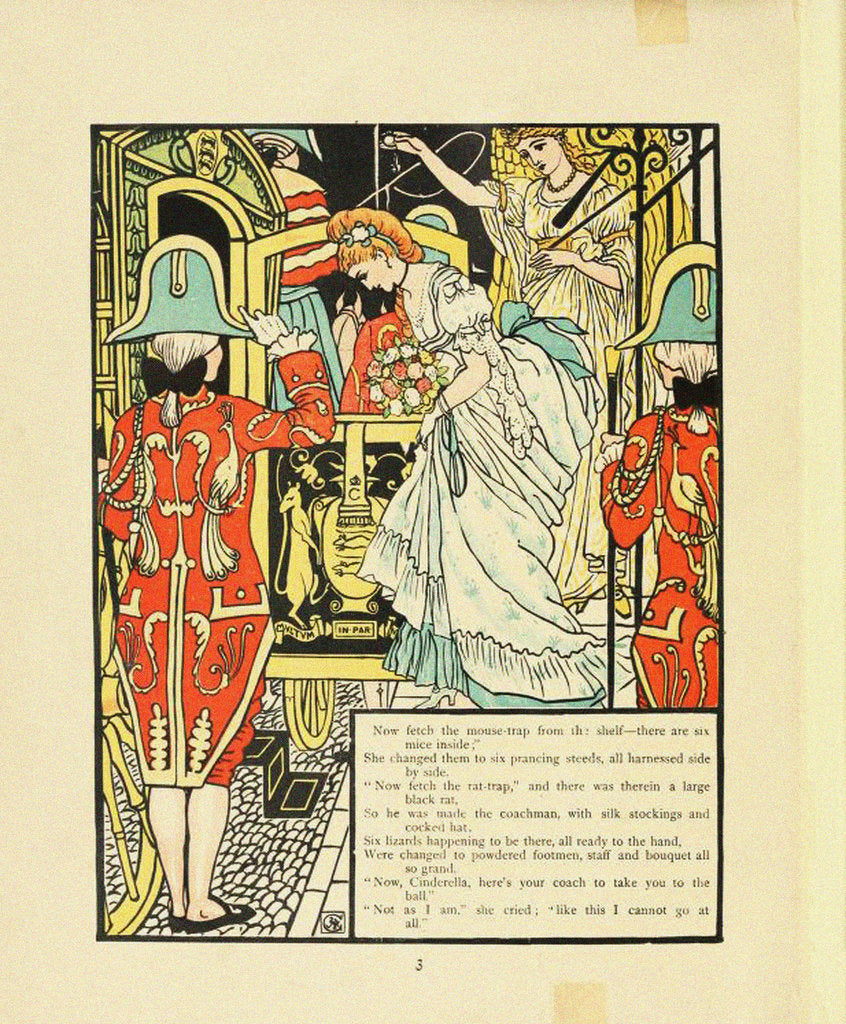 Detail of Illustration for Fairy Tale Cinderella by Walter Crane
