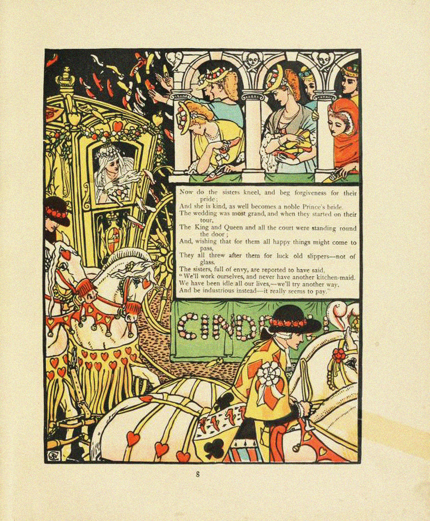 Detail of Illustration for Fairy Tale Cinderella by Walter Crane