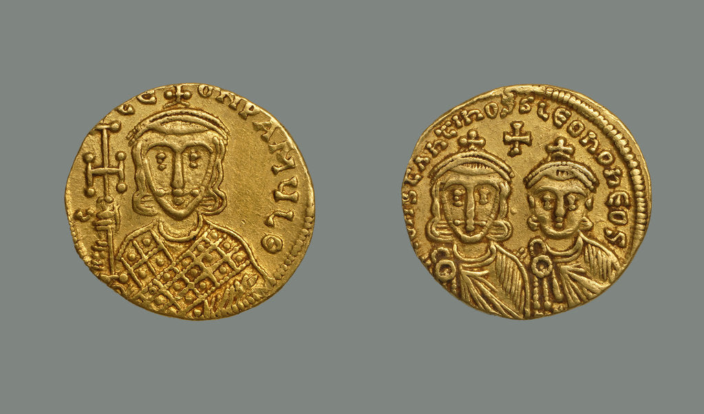 Detail of Solidus of Emperor Constantine V (751-775) by Ancient Coins Numismatic