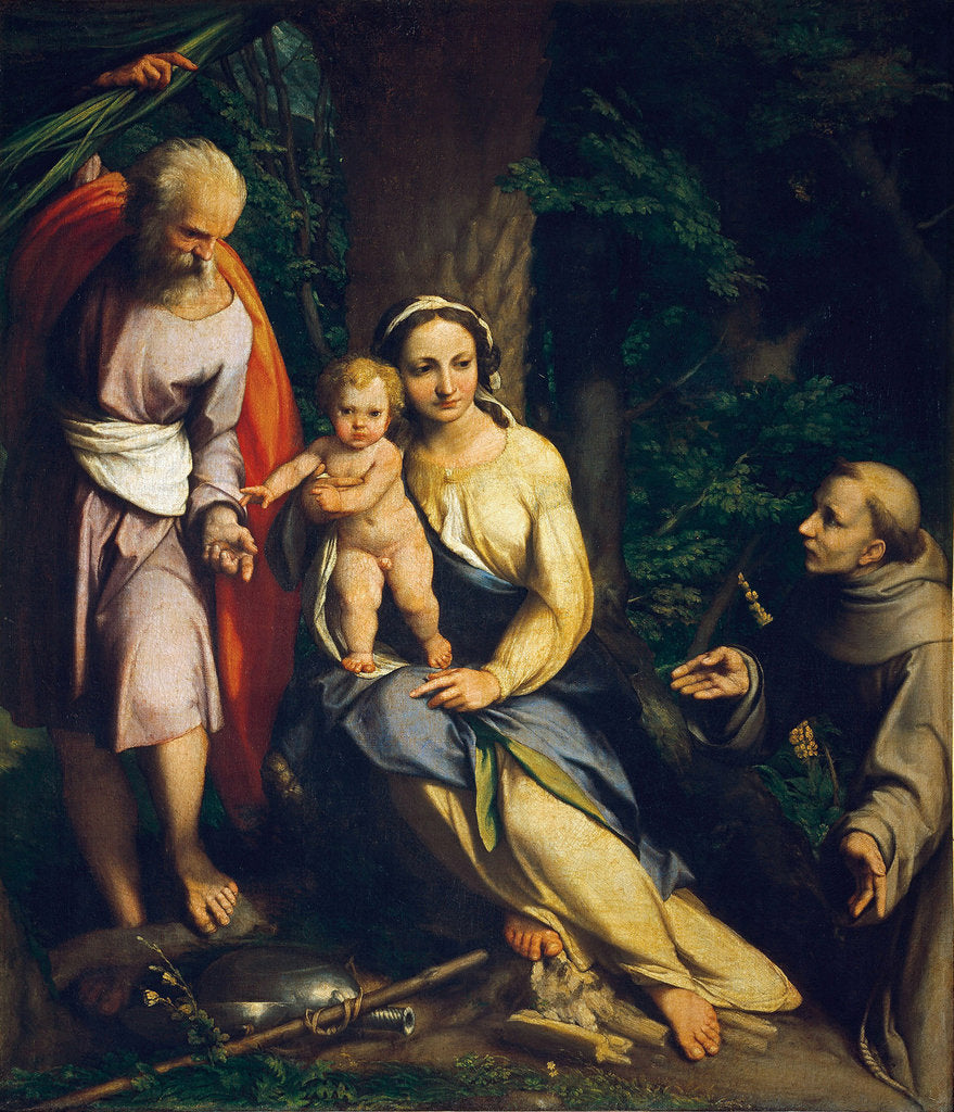 Detail of The Rest on the Flight into Egypt by Correggio