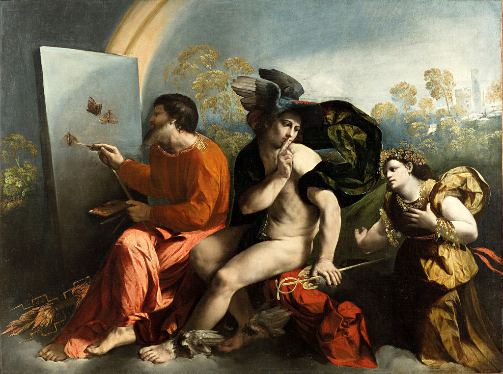 Detail of Jupiter, Mercury and the Virtue (Jupiter Painting Butterflies) by Dosso Dossi