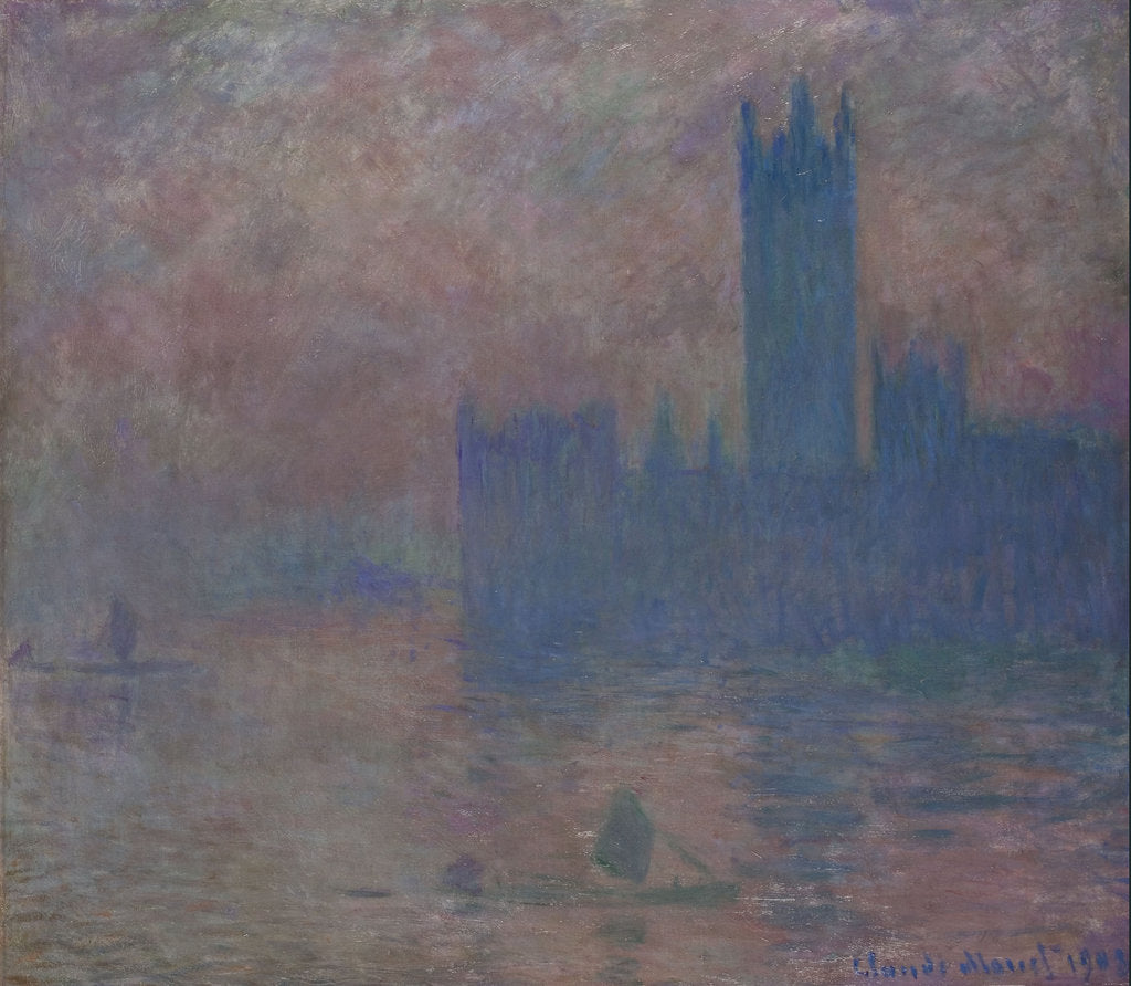 Detail of Parliament. London by Claude Monet