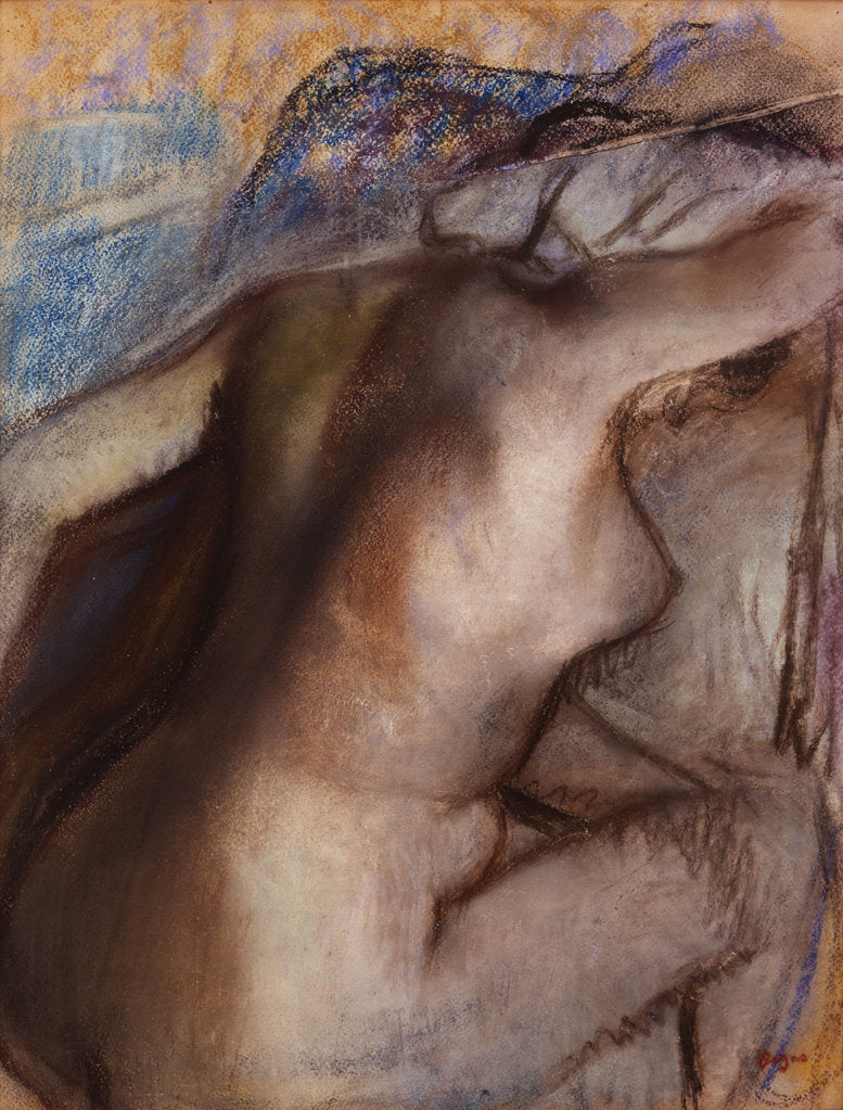 Detail of After the Bath, Woman Drying Herself by Edgar Degas