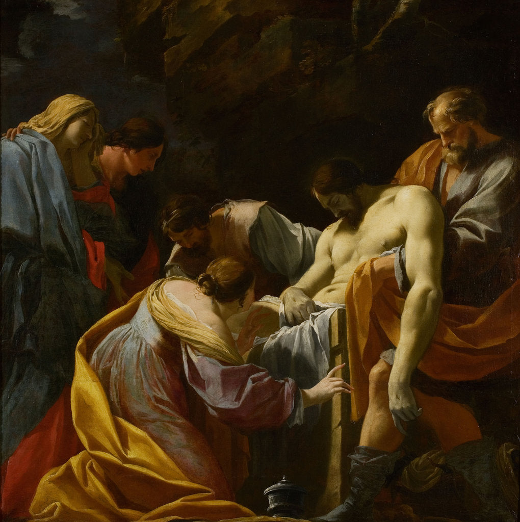 Detail of The Entombment by Simon Vouet