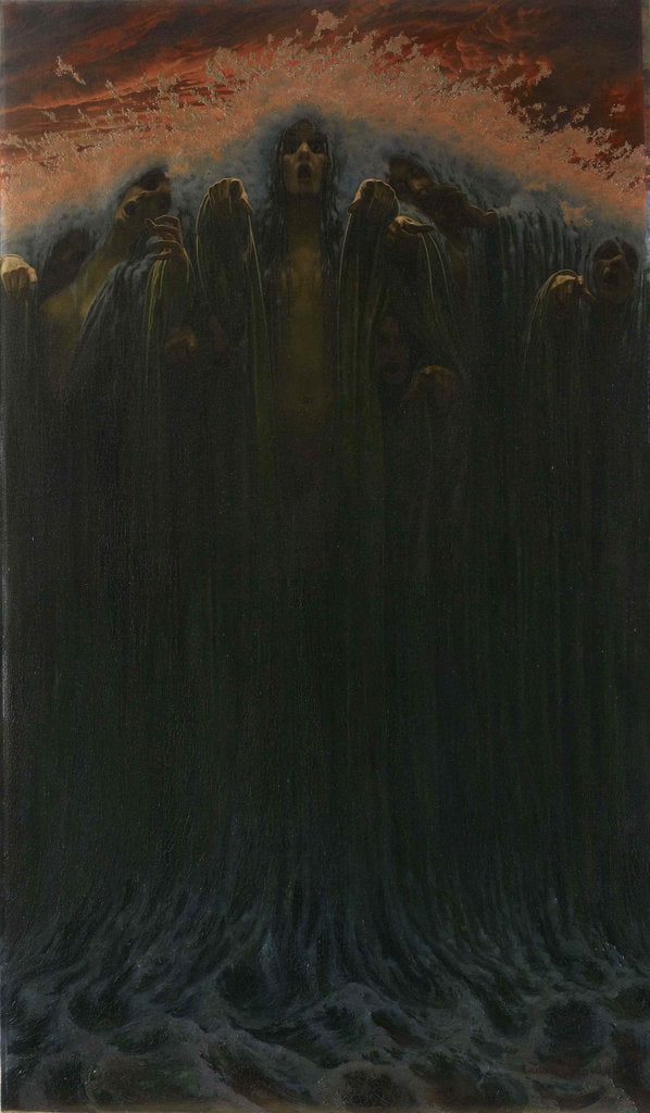 Detail of The Wave by Carlos Schwabe