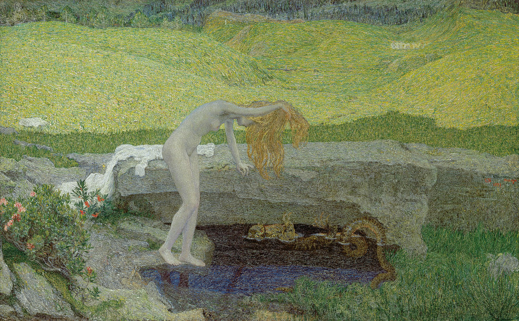 Detail of Vanity (The Source of Evil) by Giovanni Segantini