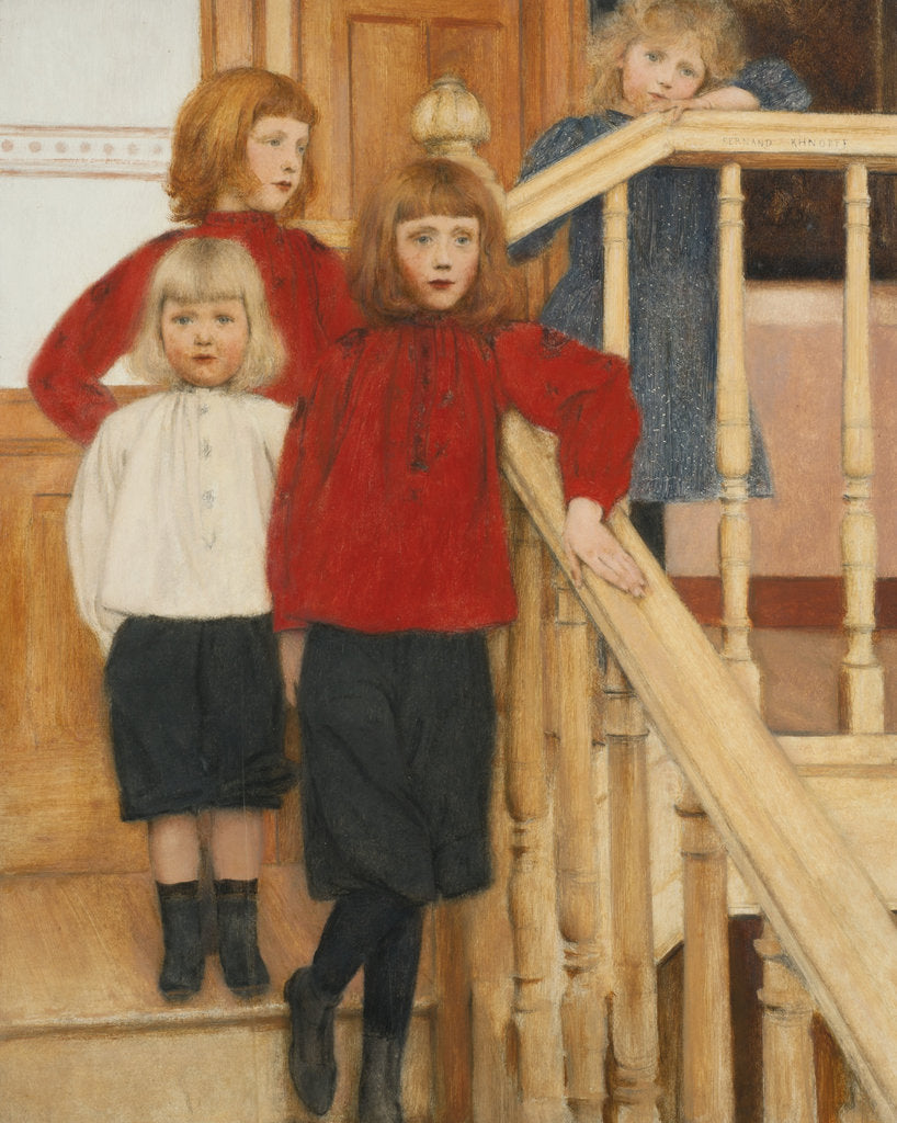 Detail of The Children of Monsieur Nève by Fernand Khnopff