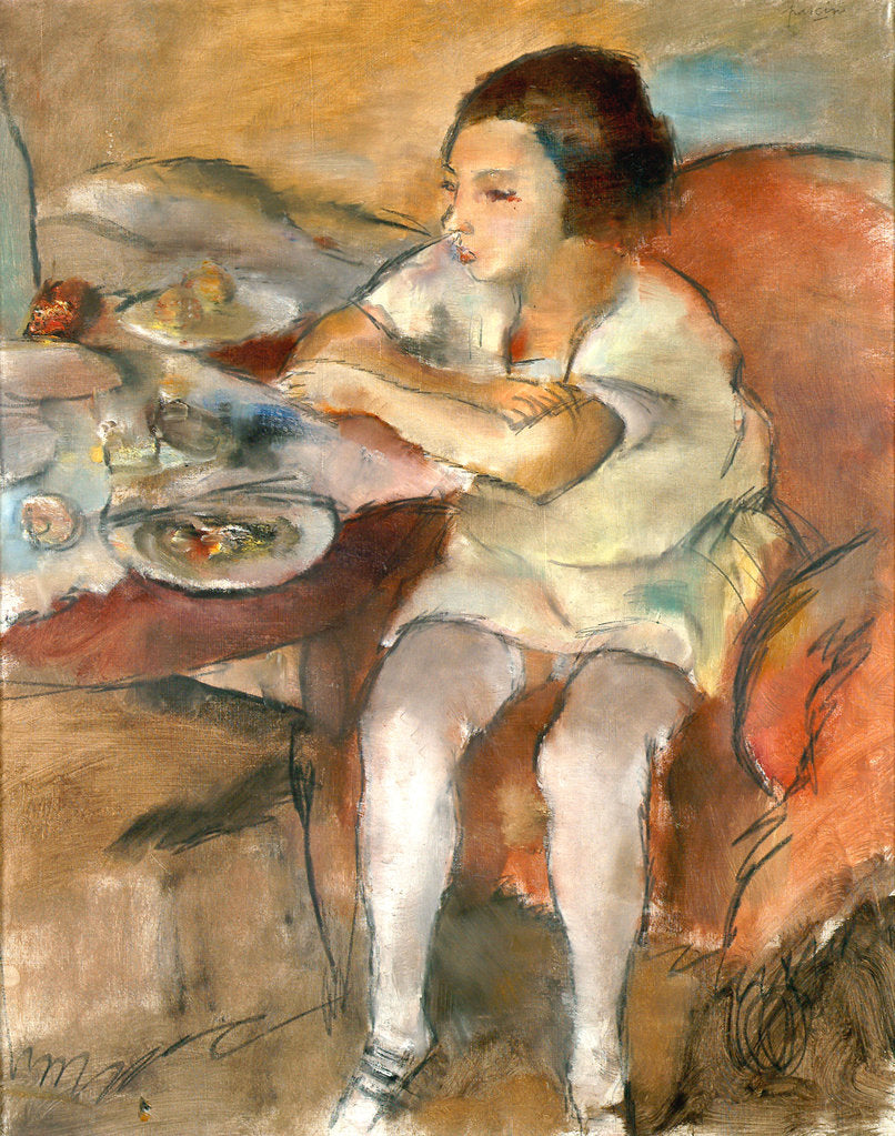 Detail of Breakfast (Lunch) by Jules Pascin