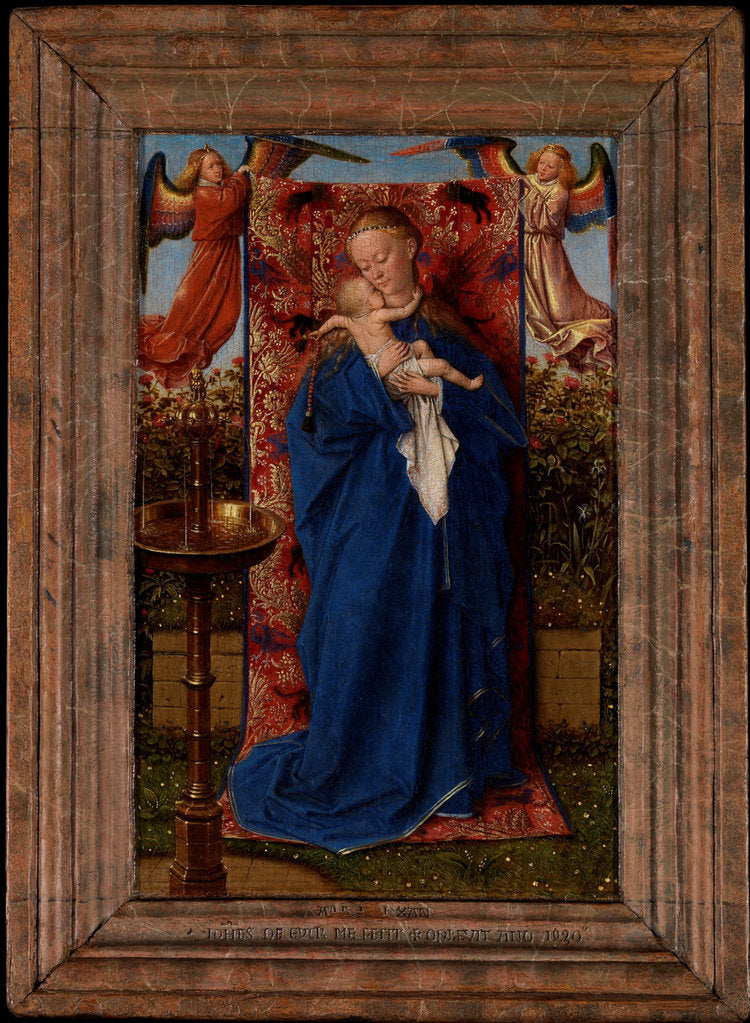Detail of Madonna and Child at the Fountain by Jan van Eyck