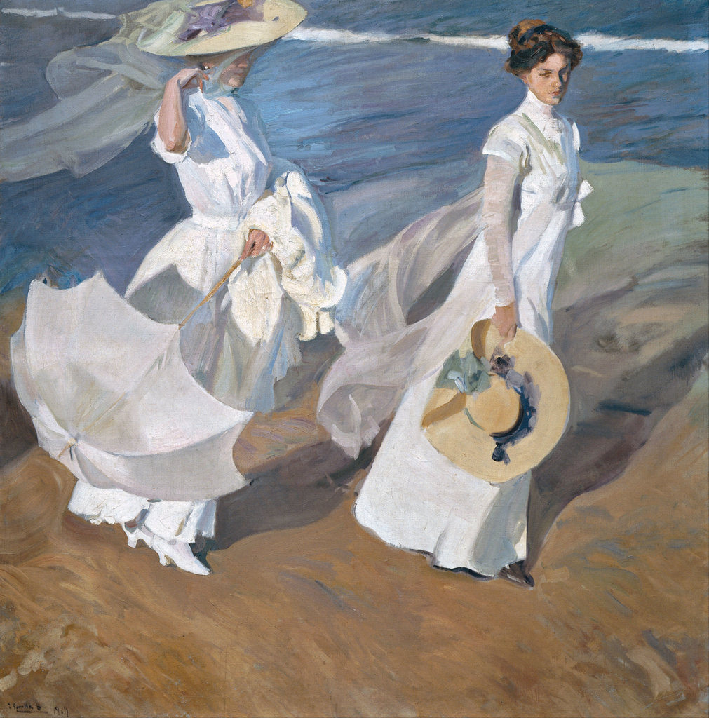 Detail of Strolling along the Seashore by Joaquín Sorolla y Bastida