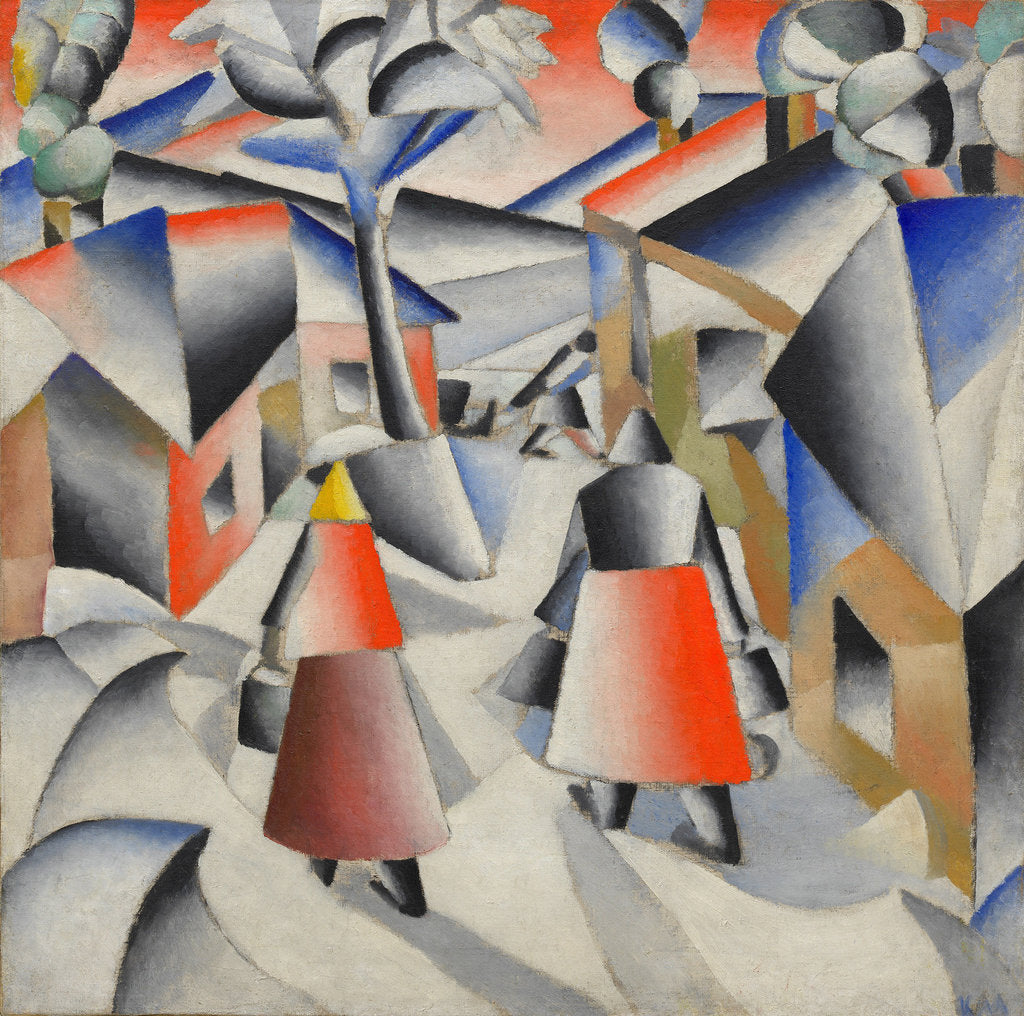 Detail of Morning in the Village after Snowstorm by Kasimir Severinovich Malevich