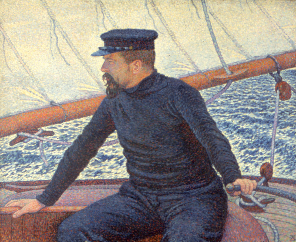 Detail of Paul Signac on his boat by Théo van Rysselberghe